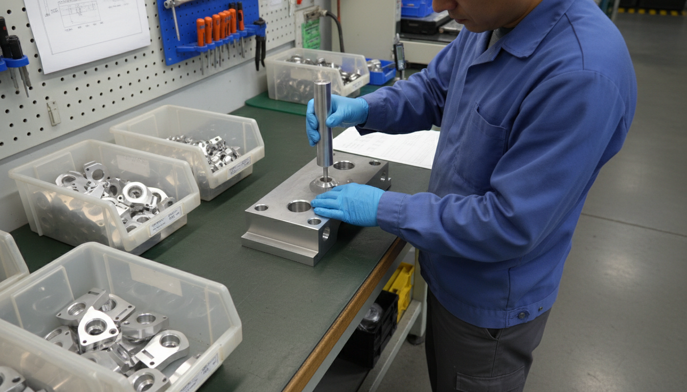Simple in-process checks stop bad parts before they travel downstream.