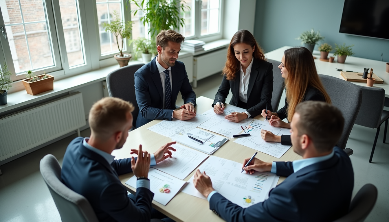 Business team collaborating on a project