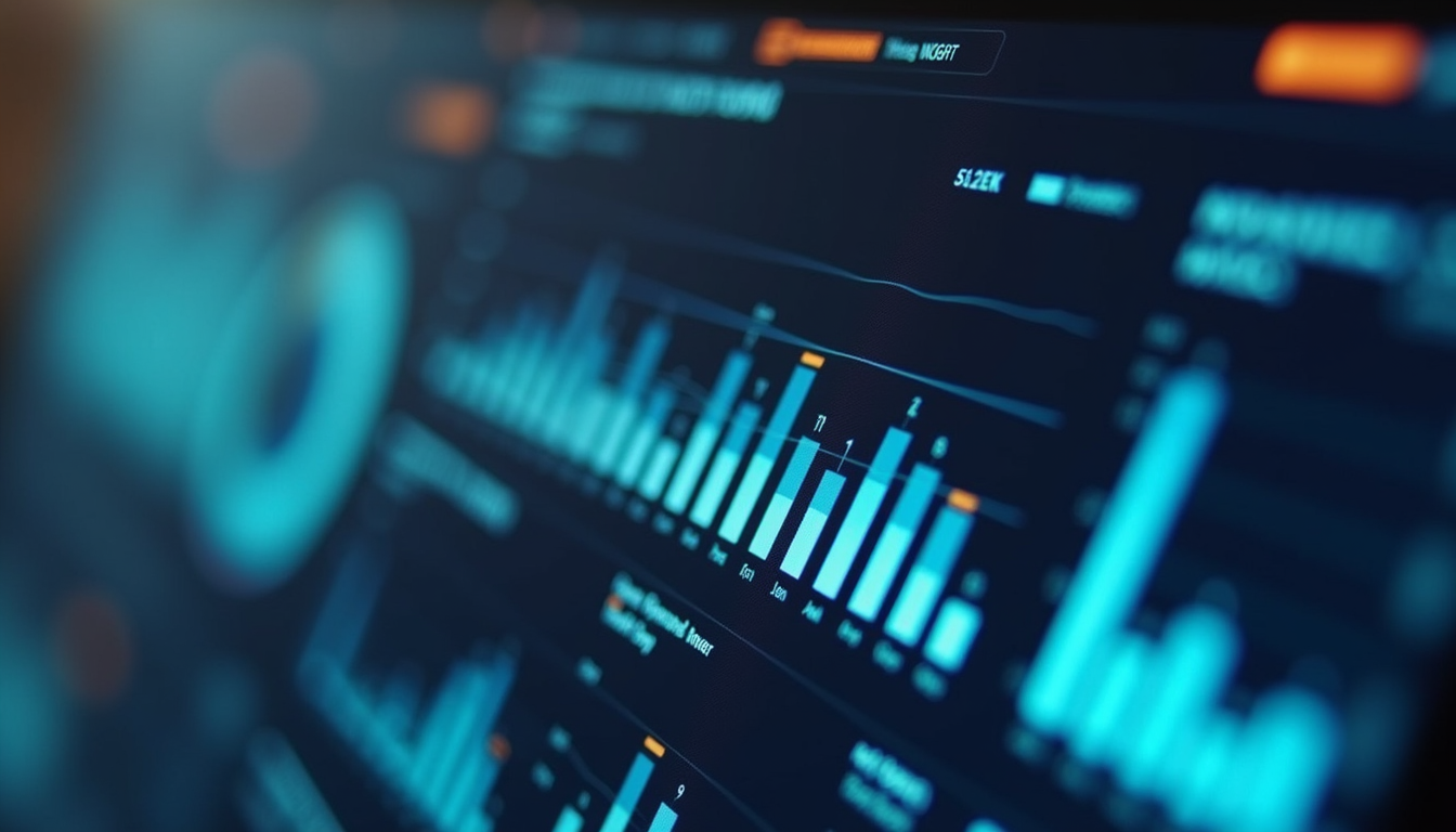 Digital dashboard displaying key performance indicators