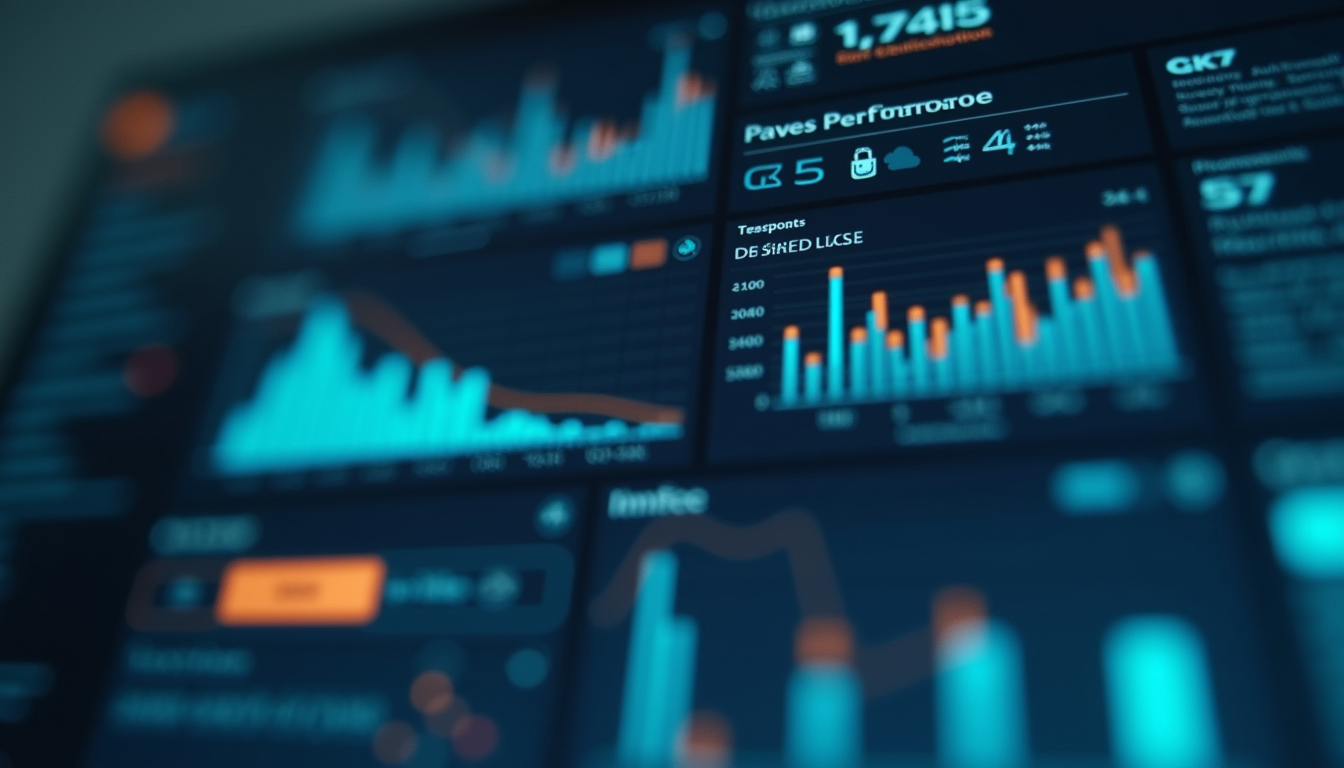 Close-up view of a digital dashboard showing process performance metrics